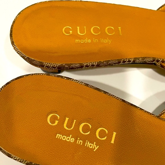 Vintage Gucci GG Monogram Slip-On Kitten Heel Mules - Picture 8 of 14